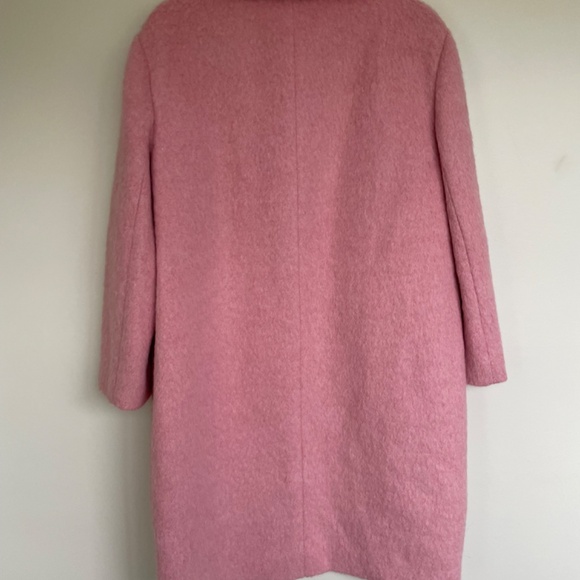 NWOT Kate Spade Tulip Pink Faux Fur Collar Jeweled Buttons Wool Blend - Picture 3 of 6